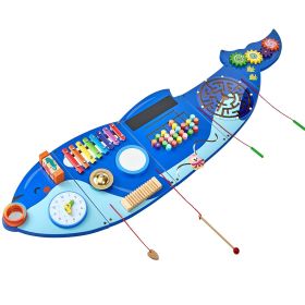 Orca Activity Wall Busy Board Panels, 12 Activities, Montessori Sensory Wall Toy for Kids 3-12 Years, Montessori Learning Activity Center
