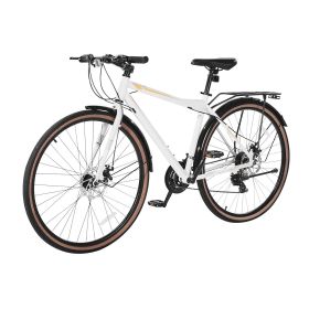 Hybrid Bike, Lightweight Aluminum Frame Bike, 700c Wheel Men Women Hybrid Bicycle, Step-Over Adult Urban City Commuter Bikes