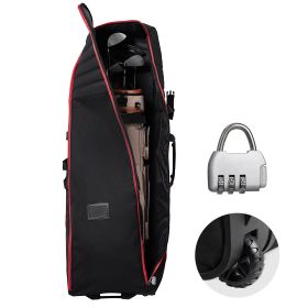 Golf Travel Bag, Outdoors Soft-Sided Golf Travel Cover Case, Heavy Duty 1000D Nylon Wear-Resistant, Padded Golf Luggage Case Cover with Wheels