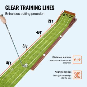 Golf Putting Mat, 5 Hole Indoor Golf Putting Green, Wrinkle-Free Golf Training Aid, Mini Golf Set with Auto-Ball Return, Alignment Guide, 3 Ball