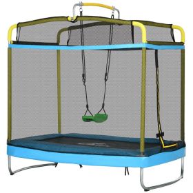3-in-1 Trampoline for Kids, 6.9 Kids Trampoline with Net, Light Blue (Option: Light Blue-1250x450x200 mm)